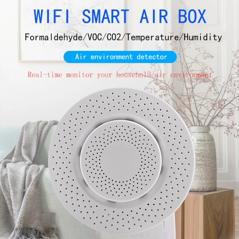 Tuya WiFi Smart Air Quality Box 5 in 1 Detector for CH2O & VOC & CO2 & Humidity & Temperature
