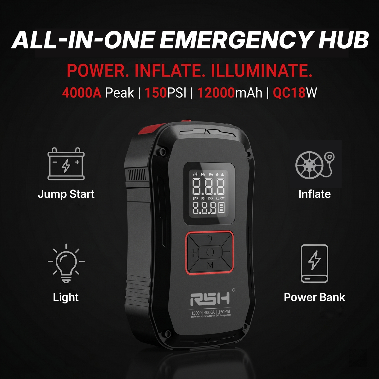 New Released Multi Functional Smart Car Jump Starter (RSH-JS900)