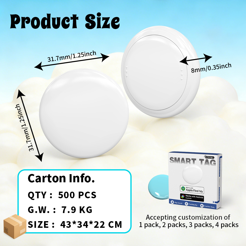 Dual System Smart Tag Compatible with Apple Find My & Google Find Hub (RSH-Xtag11)