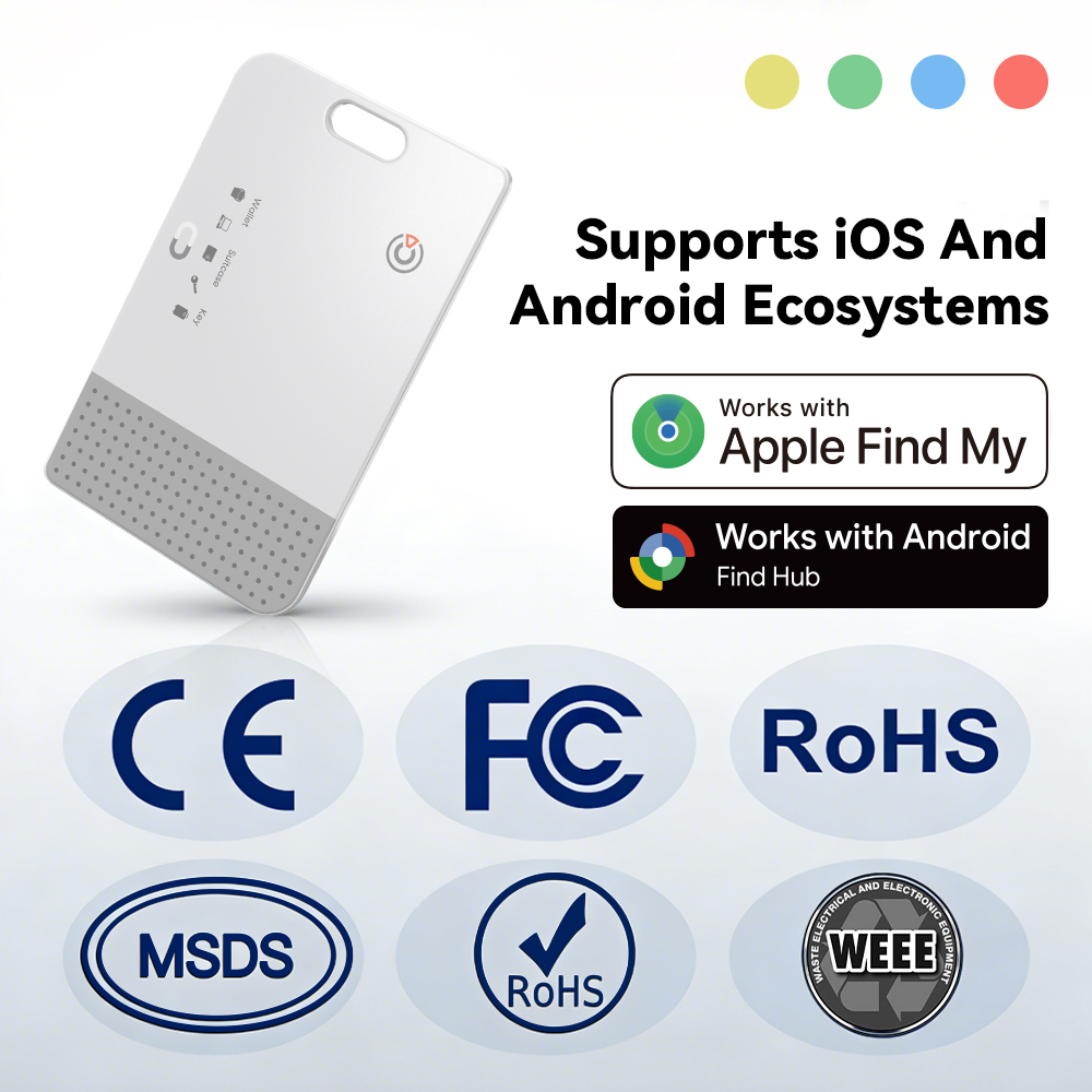 Rechargeable Dual System Smart Card Compatible with Apple Find My & Google Find Hub (RSH-Xcard08)