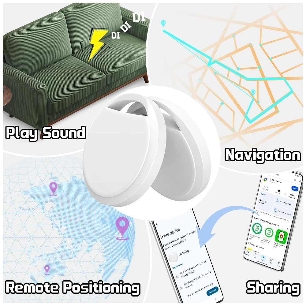 Dual System Smart Tag Compatible with Apple Find My & Google Find Hub (RSH-Xtag13)