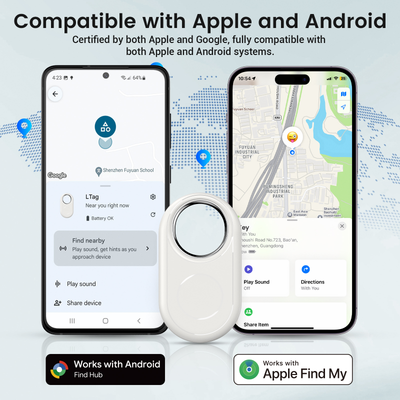 Dual System Smart Tag Compatible with Apple Find My & Google Find Hub (RSH-Xtag12)