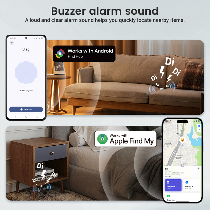 Dual System Smart Tag Compatible with Apple Find My & Google Find Hub (RSH-Xtag12)