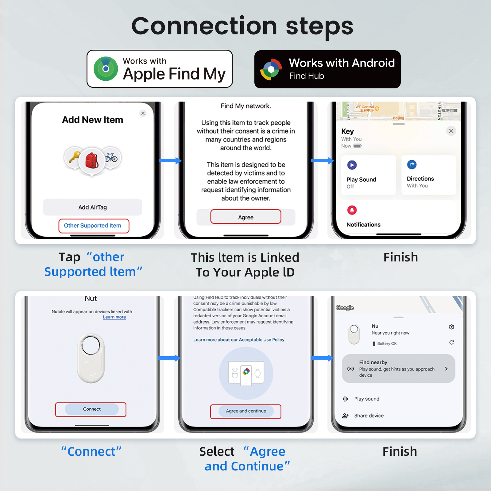Dual System Smart Tag Compatible with Apple Find My & Google Find Hub (RSH-Xtag12)