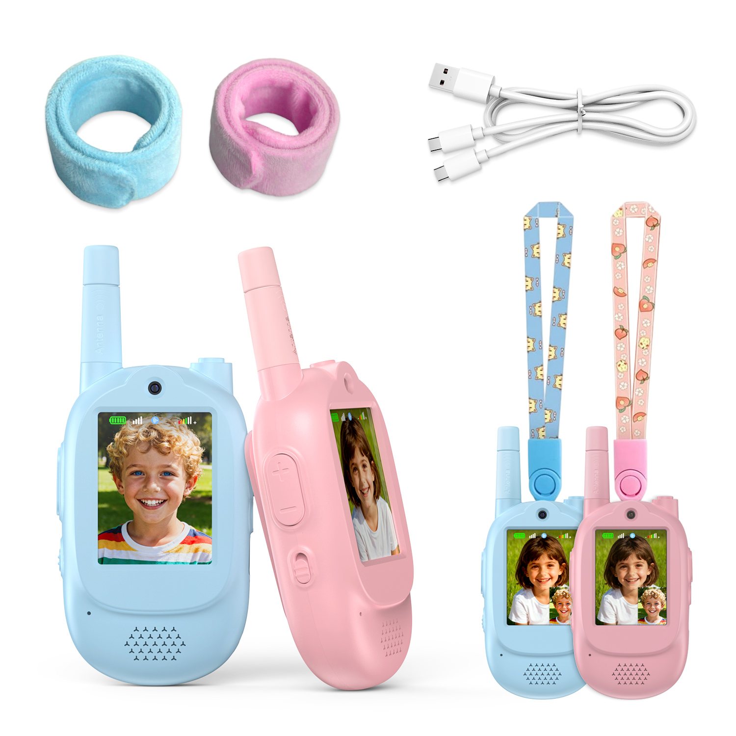 Kids Video Walkie Talkie with 1000mAh Battery 500m Barrier-Free Range (RSH-LM02)