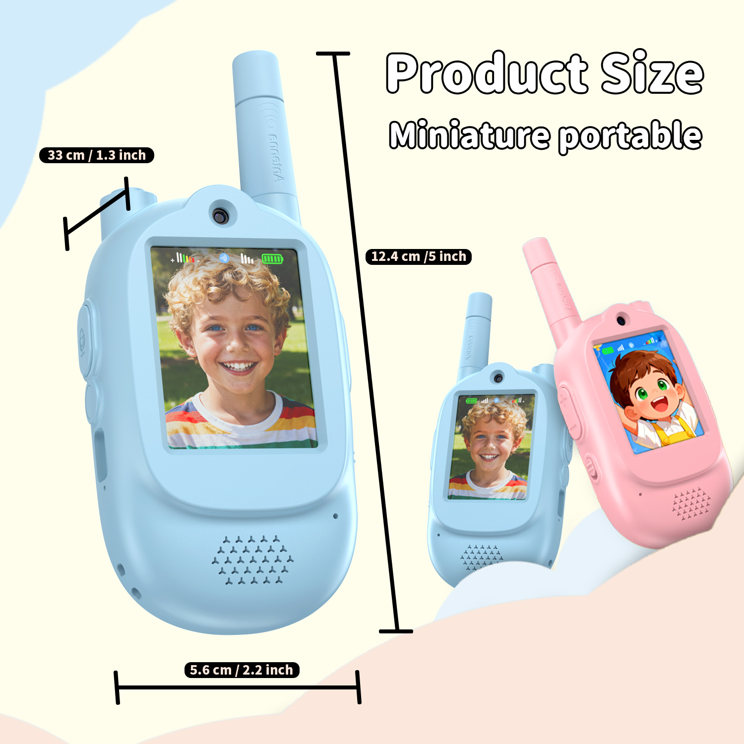 Kids Video Walkie Talkie with 1000mAh Battery 500m Barrier-Free Range (RSH-LM02)