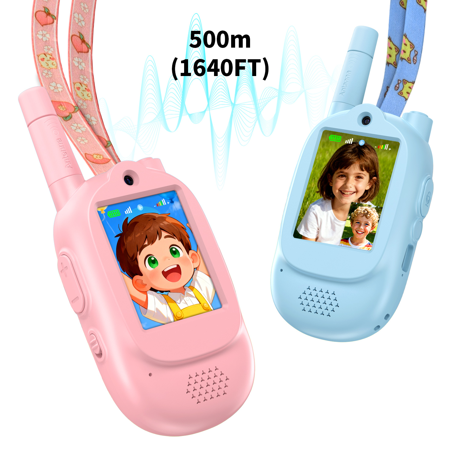 Kids Video Walkie Talkie with 1000mAh Battery 500m Barrier-Free Range (RSH-LM02)