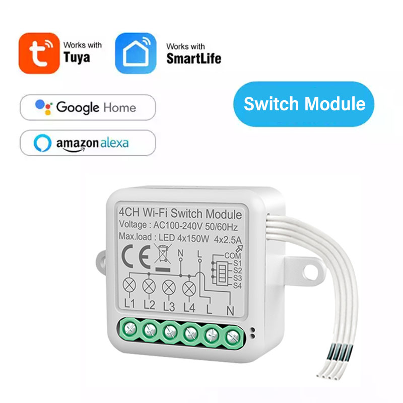 Wireless 1-4 Gang Smart Switch Breaker WiFi/ZigBee/Matter Optional RSH-SB01/SB02/SB03/SB04